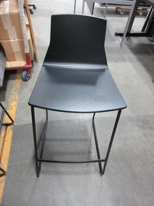 lot 135 image: STEELCASE BLACK COALESSE STOOLS