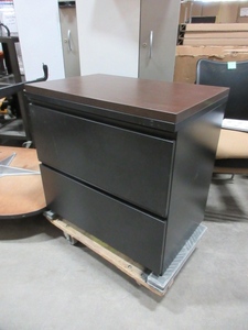 lot 151 image: HERMAN MILLER LATERAL FILES WITH WOOD GRAIN TOPS