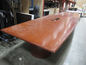 lot 172 image: HUGE EXECUTIVE CONFERENCE TABLE WITH TECHNOLOGY SLOTS