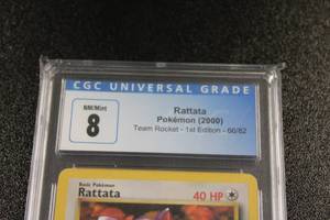 Pokemon 2000 Team Rocket 1st Edition Rattata #6682 CGC 8