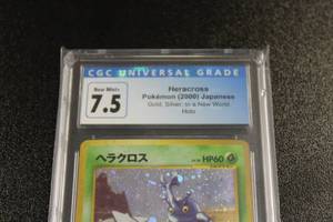 Pokemon Japanese 2000 Gold Silver To A New World Holo Heracross #214 CGC 7.5