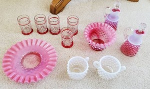 lot 86 image: Hobnail Glassware