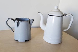 lot 98 image: 2 Enameled Pitchers