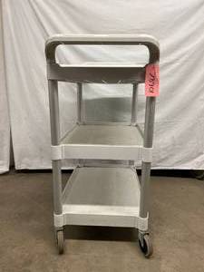 Rubbermaid 3 Tier Mobile Utility Storage Service Cart - Sturdy However Needs Minor Clean Up