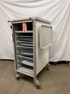 WOW MSRP $2200 InnerSpace Healthcare Storage Locking Tray Trolley Rolling Cart - Locking Front Door RollsGlides Away To Reveal Storage Organization Baskets &amp Slide Out Tray Flip Up Side Table Too With Key You Know I Want This Too