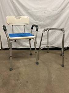 Youth or Child Shower Bath Chair and Equiptocare Walker - Great Condition