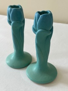lot 102 image: Pair of Van Briggle Candle Holders