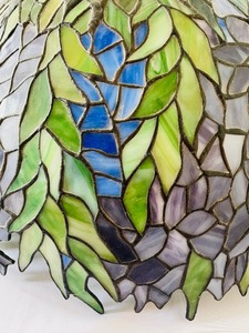 lot 17 image: Lovely Large Stained Glass Ceiling Light Fixture
