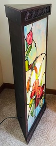 lot 10 image: Spectacular Triangular Pedestal Stained Glass