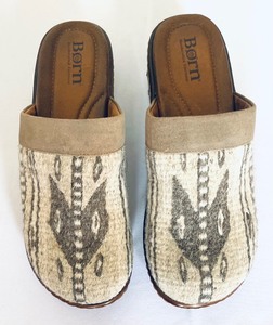 lot 70 image: Pair of Bandy Taupe BORN Clogs - NEW