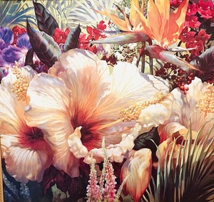 lot 66 image: Bold and Colorful Framed Floral Print