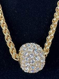 lot 267 image: Joan Rivers Fashion Gold Tone Necklace with Rhinestone Sphere
