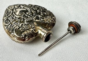 lot 265 image: Sterling Silver Heart Shaped Perfume Bottle Pendant