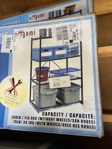 lot 350 image: 2 Oragami Metal Shelving Units