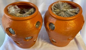 lot 364 image: Two Plastic Planters with Planting Compound
