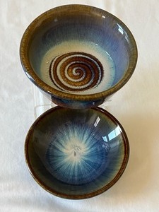 lot 158 image: Two Beautiful Artisan Created Pottery Bowls
