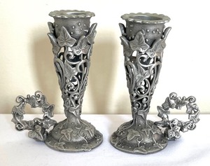 lot 73 image: Sabarite Candle Holders and Snuffer