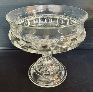 lot 193 image: Two Antique EAPG Kings Crown Pedestal Dishes