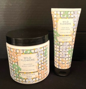 lot 256A image: New Beekman Hand Cream, Soap Bars and Body Cream in Lilac Dream and Wild Flowers