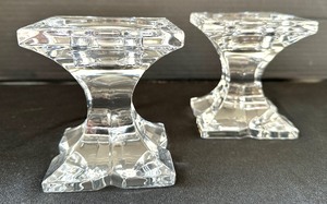 lot 28 image: Pair of Crystal Candle Stick Holders