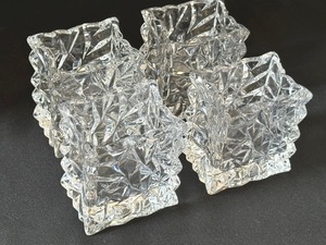 lot 130 image: Collection of Four Vintage Rosenthal Crystal Paper Bag Vases