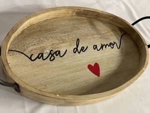 lot 400 image: Delightful Wooden Casa De Amor Serving Tray