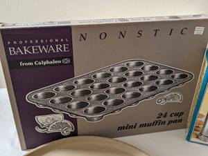 lot 247 image: Baking Supplies including Calphalon Mini 24 Muffin Tin Pan