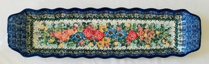 lot 233 image: Two Gorgeous Unikat Polish Pottery Serving Pieces