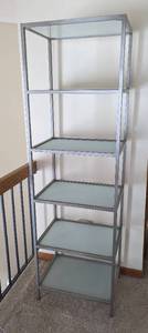 lot 46 image: Frosted Glass Metal Display Shelf