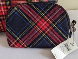 lot 451 image: J. Jill Plaid Tote and Cosmetic Case
