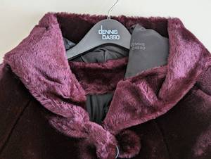 lot 305 image: New Dennis Basso Burgundy Faux Fur Coat