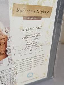 lot 345 image: New Northern Nights Egyptian Cotton Queen Sheet Set