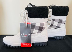 lot 322 image: Storm by Cougar Candela White Buffalo Plaid Boots New with Tags and Original Box