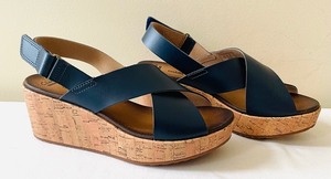 lot 325 image: New Clarks Navy Blue Sandals