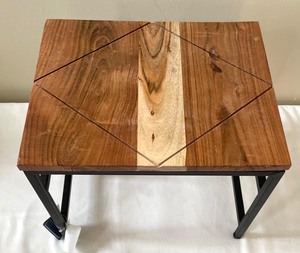 lot 444 image: Arien Global Wooden Top Petite Accent Table