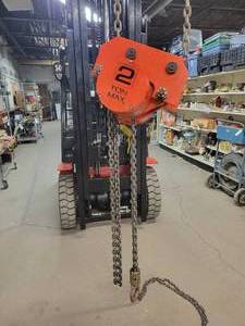 CM Cyclone Series 648 Low Headroom Trolley Hoist w Load Limiter- 2 Ton Capacity - Beam Range from 3-58 to 5-12