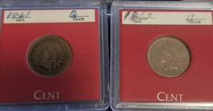 6 INDIAN HEAD CENTS 1861 1862 1889 1898 1905 1909