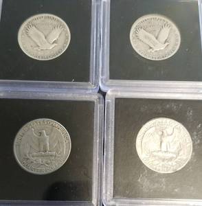 4 SILVER QUARTERS 1929 1929-D 1932 1939-D