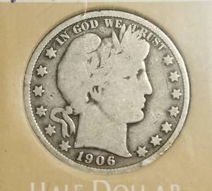 4 SILVER HALF DOLLARS 1906 BARBER 1917-S 1928-S 1936-D