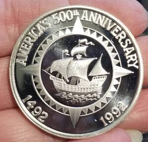 1 TROY OZ .999 FINE SILVER AMERICA 500th ANNIVERSARY ROUND
