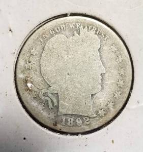 4 US BARBER QUARTERS 1892 1893 1893-O 1893-S