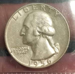 4 SILVER WASHINGTON QUARTERS 1956-D 1961 1963 1963-D