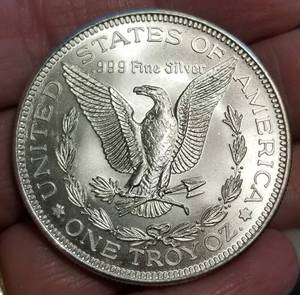 1 TROY OZ .999 FINE SILVER MORGAN DOLLAR DESIGN