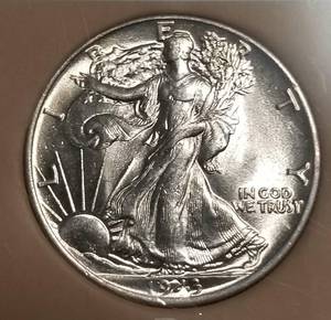1943 WALKING LIBERTY HALF DOLLAR BU-UNC