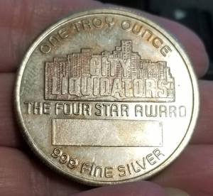 1 TROY OZ .999 FINE SILVER 4 STAR AWARD ROUND
