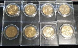 GROUP OF 8 US SACAGAWEA DOLLARS IN AIRTITES