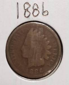 2 INDIAN HEAD CENTS 1886 1894