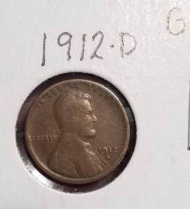 2 EARLY US WHEAT CENTS 1912-D 1913-D
