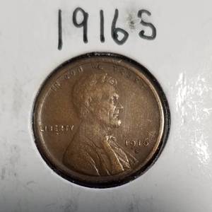 3 US WHEAT CENTS 1916-S 1917-S 1919-S