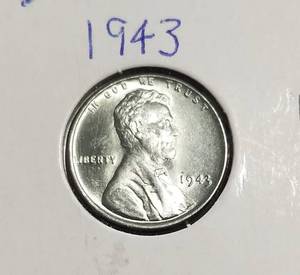 3 US WWII WAR TIME STEEL CENTS 1943 P-D-S